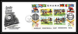 11467/ Espace (space) Lettre (cover) Fdc Soyuz (soyouz Sojus) Project Football (Soccer) Munchen 74 Ghana 15/8/1975 - Afrika