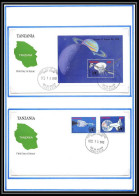 12051 2 Fdc (premier Jour) Voyager 2 Tanzanie (Tanzania) Espace (space Raumfahrt) Lettre (cover Briefe) - Afrika