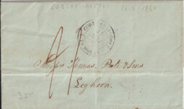 TURQUIE - 1840 - LETTRE De CONSTANTINOPLE => LEGHORN (LIVORNO) - ...-1858 Voorfilatelie