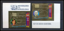 138 Guinée équatoriale Guinea N°453/54 OR Gold Stamps FC Barcelona Gamper Cruyff Football Soccer Non Dentelé Imperf - Club Mitici