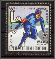 142 Guinée équatoriale Guinea N°1315 OR Gold Stamps Jeux Olympiques Olympic Games Lake Placid Patinage Skating  - Winter 1980: Lake Placid