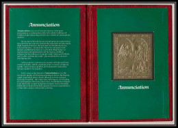 386 Staffa Scotland OR 24 Carats Gold Stamps 1985 Annunciation (noel Christmas) Tirage Rare - Escocia