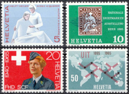 1965, Switzerland, Publicity Issue, Healthcare, Philatelic Exhibitions, Uniforms, U.I.T., MNH(**), Mi: 808-811 - Ungebraucht