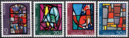 1971, Switzerland, Pro Patria, Stained-glass, Art, MNH(**), Mi: 949-952 - Glas & Brandglas