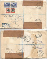 South Africa Official Service D.6 Pair + Regular D.3 Pair REGISTERED CV Pretoria 16feb1953 Propaganda Section X Italy - Covers & Documents