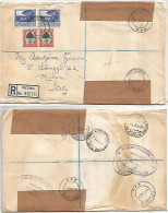 South Africa Official Service D.6 Pair + Regular D.3 Pair REGISTERED CV Pretoria 16feb1953 Propaganda Section X Italy - Briefe U. Dokumente