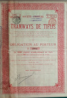 S.A. Tramways De Tiflis - Obligation Au Porteur - 1902 - Bruxelles - Ferrocarril & Tranvías