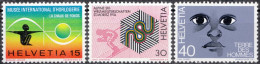 1973, Switzerland, Publicity Issue (1973) 2nd Issue, Children, Clocks, Museums, Skiing, Sports, MNH(**), Mi: 1000 - 1002 - Neufs