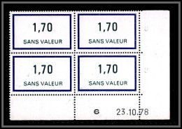 110019 Cours D'instruction Fictif F N°214 23/10/1978 Coin Daté TB Neuf ** MNH France Fictifs - 1970-1979