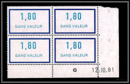 110021 Cours D'instruction Fictif F N°229 12/10/1981 Coin Daté TB Neuf ** MNH France Fictifs Pli En Marge - 1980-1989