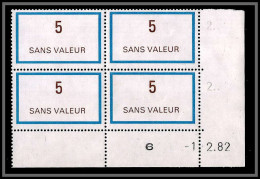 110026 Cours D'instruction Fictif F N°217 1/2/1982 Coin Daté TB Neuf ** MNH France Fictifs - 1980-1989