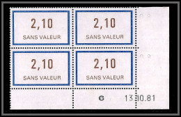 110033 Cours D'instruction Fictif F N°230 13/10/1981 Coin Daté TB Neuf ** MNH France Fictifs - 1980-1989