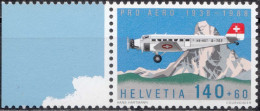 1988, Switzerland, Pro Aero, Aircraft, Aviation, Mountains, MNH(**), Mi: 1369 - Nuevos