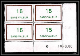 110041 Cours D'instruction Fictif F N°218 18/3/1980 Coin Daté TB Neuf ** MNH France Fictifs - 1980-1989