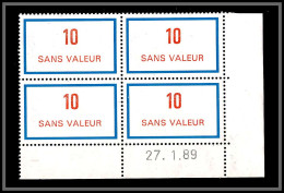 110042 Cours D'instruction Fictif F N°248 27/1/1989 Coin Daté TB Neuf ** MNH France Fictifs - 1980-1989