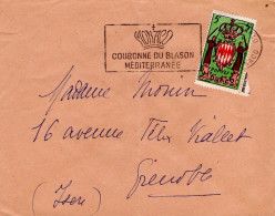 MONACO SEUL SUR LETTRE POUR LA FRANCE 1966 - Storia Postale