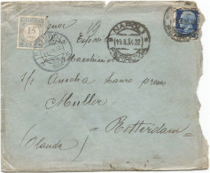 Nederland Netherland Taxe P.Due C15 Rotterdam 22aug1934 Incoming Insuff.address From Italy Naples 19jun - Postage Due