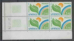 1308 - France - Coin Daté TB Neuf ** Service Unesco N°51 Date 27/7/1976 2 Traits  - Servizio