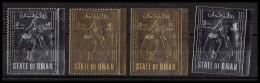 Napoléon Ier 145 -Complet 4 Valeurs Oman OR (gold Stamps) + Argent Silver Non Dentelé ** MNH (Imperforate) - Napoleón