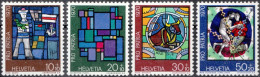 1970, Switzerland, Pro Patria, Art, Stained-glass, MNH(**), Mi: 925-928 - Glasses & Stained-Glasses