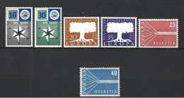 Timbre 1957 Europa Pays Bas Sarre Suisse Neuf ** N 678/679 N 384/385 N 595/596 - 1957