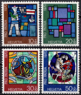 1970, Switzerland, Pro Patria, Art, Stained-glass, MNH(**), Mi: 925-928 - Unused Stamps