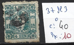 JAPON 37 Planche 3 Oblitéré Côte 40 € - Used Stamps