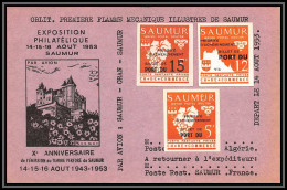 85543/ Discount Chambre De Commerce Grève De Saumur 1953 Les 3 Valeurs Sur Carte RR - Otros & Sin Clasificación