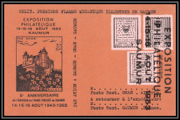 85561/ Maury N°4/6 Grève De Saumur 1953 Surcharge Fantaisiste Sur Carte - Autres & Non Classés