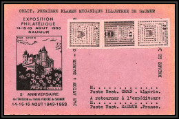 85568/ Maury N°4/6 Grève De Saumur 1953 Rose Bande Sur Carte Violette - Autres & Non Classés