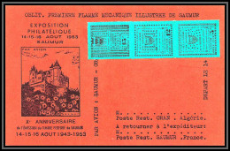 85559/ Maury N°4/6 Grève De Saumur 1953 Vert Foncé Bande Sur Carte Rouge RR - Otros & Sin Clasificación