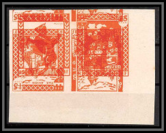 85538/ Grève De Saumur 1953 Essai Non Dentelé Imperf Variété Double Impression Paire RRR - Altri & Non Classificati