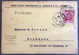 Allemagne, Divers Sur Carte De Leipzig 6.8.1905 Pour La France - (B2096) - Brieven En Documenten
