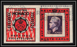 74961 N°344 Prince Raigner III Vignette REINATEX 1952 Porte Timbre Stamp Holder Oblitéré Monaco Monte Carlo - Covers & Documents
