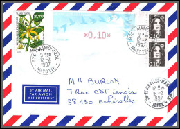 74093 Mixte Atm Marianne Bicentenaire 12/2/1997 Mamoudzou Mayotte Echirolles Isère Lettre Cover Colonies  - Briefe U. Dokumente