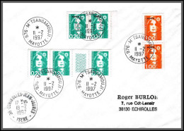 74144 Mixte Marianne Bicentenaire 11/2/1997 M'tsangamouji Mayotte Echirolles Isère Lettre Cover Colonies  - Covers & Documents