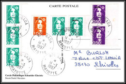 74234 Mixte Marianne Bicentenaire 14/3/1997 Sada Mayotte Echirolles Isère France Carte Postcard Colonies - Lettres & Documents