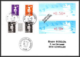 74186 Mixte Atm Marianne Bicentenaire 14/3/1997 Mamoudzou Mayotte Echirolles Isère Lettre Cover Colonies  - Briefe U. Dokumente