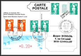 74245 Mixte Atm Briat 17/2/1997 Pamandzi Mayotte Echirolles Isère France Carte Postcard Colonies - Cartas & Documentos