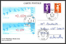 74322 Mixte Atm Briat 6/3/1997 Kani-Kéli Mayotte Echirolles Isère France Carte Postcard Colonies - Cartas & Documentos