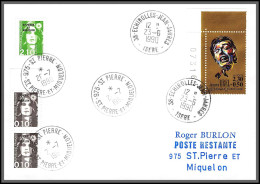 74851 Locale 23/6/1990 N°2653 Brel Briat Saint Pierre Et Miquelon Mixte Echirolles Isère Lettre Cover - Covers & Documents