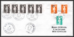 74022 Mixte Marianne Bicentenaire 8/3/1997 Bandrélé Mayotte Echirolles Isère Lettre Cover Colonies  - Cartas & Documentos