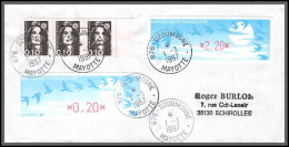 74030 Mixte Marianne Bicentenaire Atm 1/3/1997 Dzoumogne Mayotte Echirolles Isère Lettre Cover Colonies  - Covers & Documents