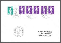 74120 Mixte Marianne Bicentenaire 28/3/1997 Chirongui Mayotte Echirolles Isère Lettre Cover Colonies  - Storia Postale