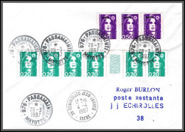 74150 Mixte Marianne Bicentenaire 28/3/1997 Passamainti Mayotte Echirolles Isère Lettre Cover Colonies  - Lettres & Documents