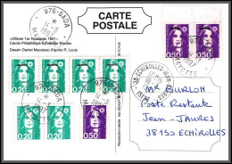 74226 Mixte Marianne Bicentenaire 14/3/1997 Sada Mayotte Echirolles Isère France Carte Postcard Colonies - Covers & Documents