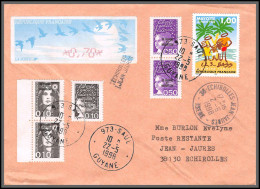 74428 Mixte Briat Luquet Atm Mayotte St Pierre 22/5/1998 Saul Guyane Echirolles Griffe Isère Lettre Cover Colonies - 1997-2004 Marianna Del 14 Luglio