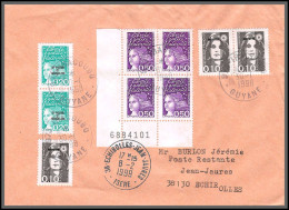 74449 Mixte Briat Luquet Mayotte St Pierre 30/1/1998 Iracoubo Guyane Echirolles Isère Lettre Cover Colonies - 1989-1996 Marianna Del Bicentenario