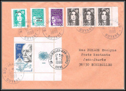 74465 Mixte Briat Luquet Mayotte St Pierre 30/1/1998 Iracoubo Griffe Guyane Echirolles Isère Lettre Cover Colonies - 1989-1996 Marianna Del Bicentenario