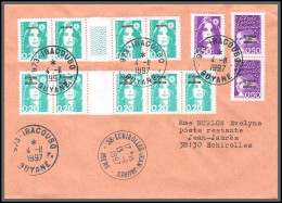 74493 Mixte Briat Luquet Mayotte St Pierre 4/11/1997 Iracoubo Guyane Echirolles Lettre Cover Colonies - 1989-1996 Marianna Del Bicentenario